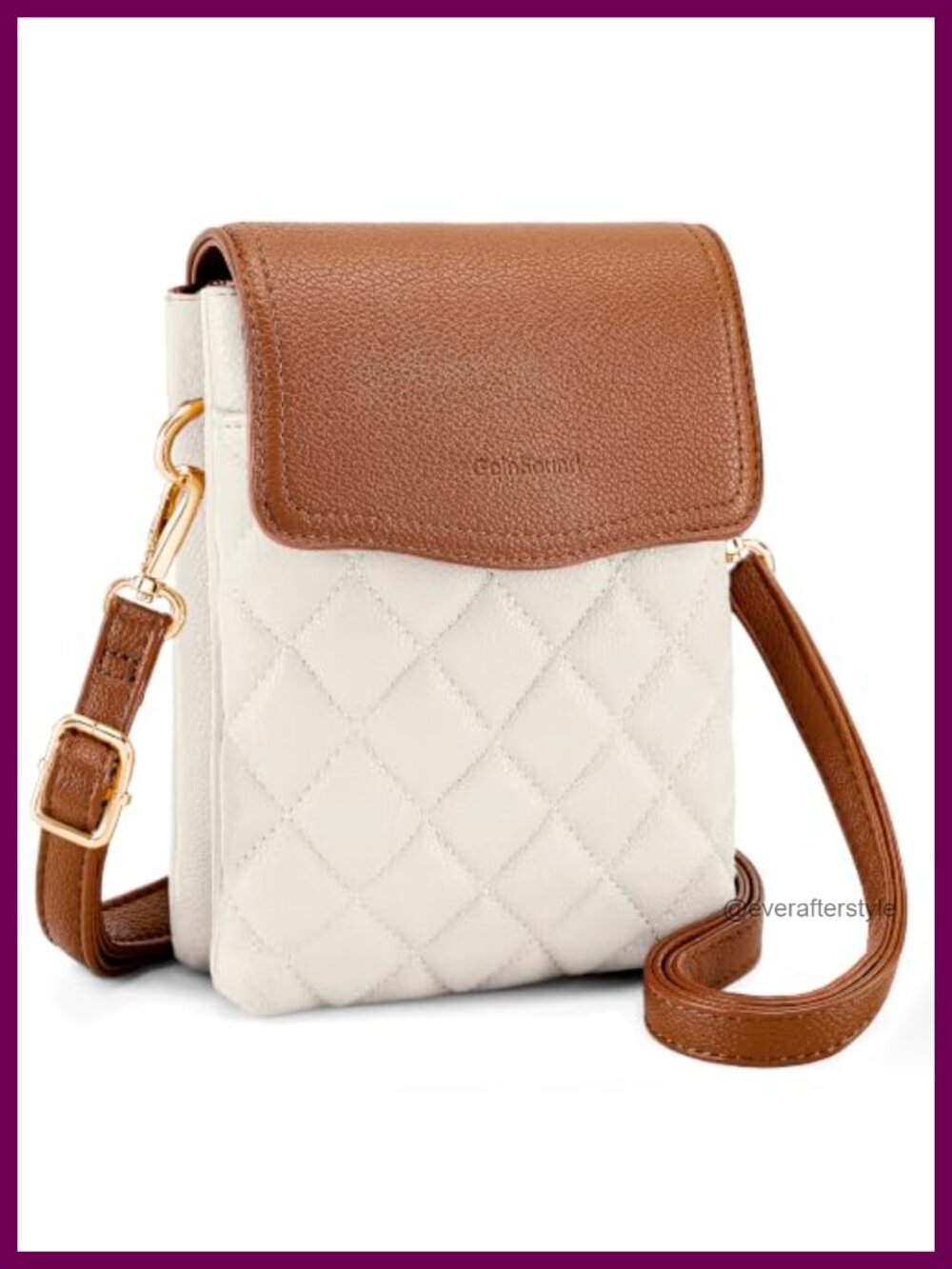 RFID Quilted Vegan Leather Crossbody Phone Purse Travel Wallet